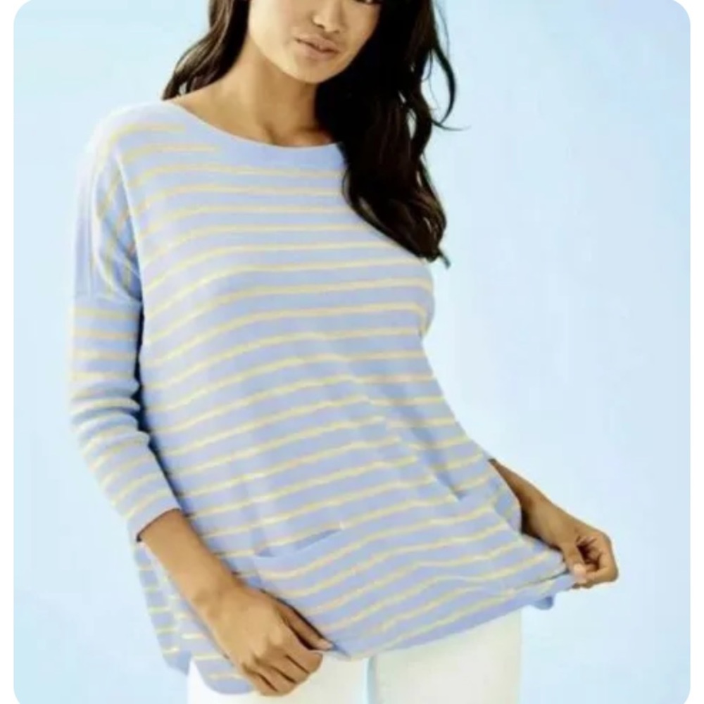 Lilly Pulitzer light blue boatneck sweater